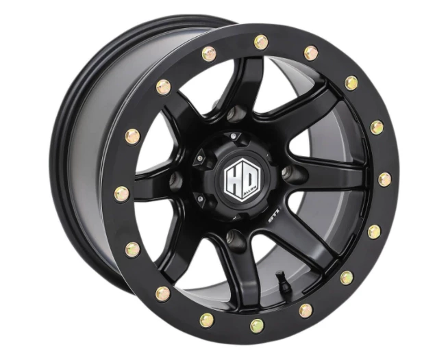 Alpine Powersports STI HD9 Beadlock Wheel 14x7 4+3 Matte Black 1 Alpine Powersports STI HD9 Beadlock Wheel 14x7 4+3 Matte Black