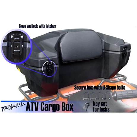 Alpine Powersports Premium Rear ATV Cargo Box 1 Alpine Powersports Premium Rear ATV Cargo Box